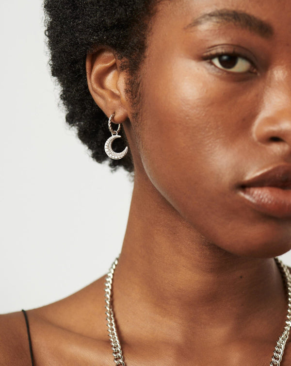 Missoma Harris Reed Moonlight Pearl Mismatch Hoop Earrings | Silver