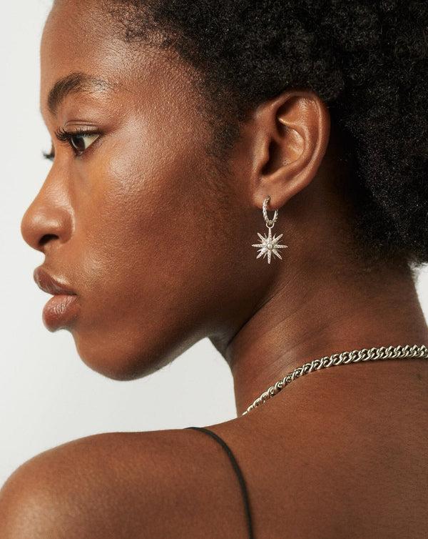 Missoma Harris Reed Moonlight Pearl Mismatch Hoop Earrings | Silver