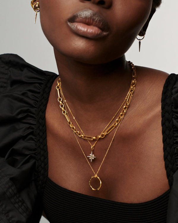 Missoma Harris Reed North Star Pearl Necklace | Gold/Pearl