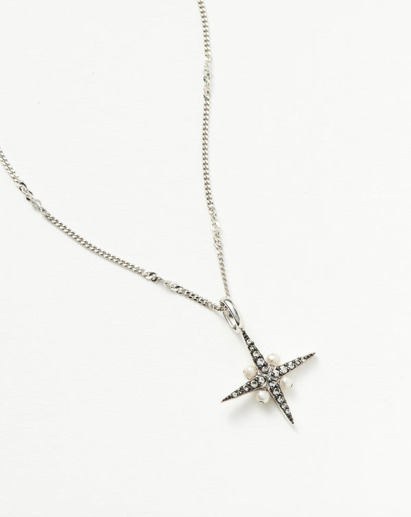 Missoma Harris Reed North Star Pearl Necklace | Sterling Silver