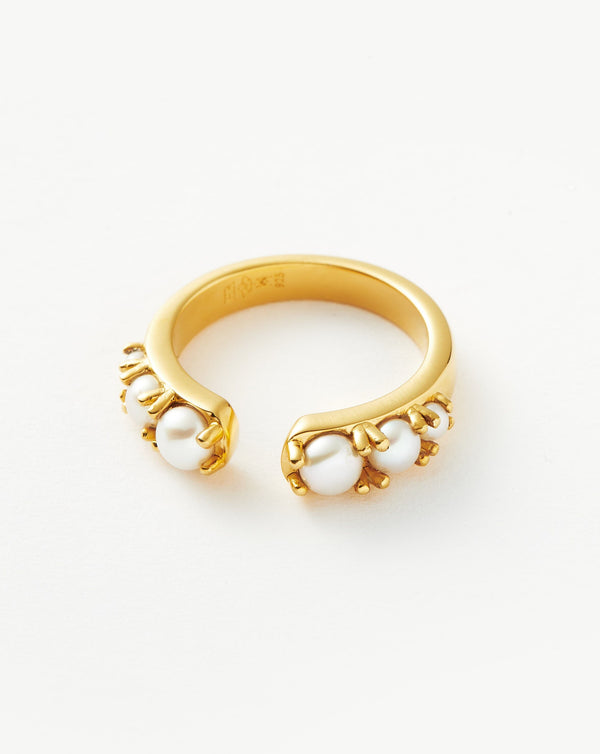 Missoma Harris Reed Openness Ring | 18ct Gold Vermeil/Pearl