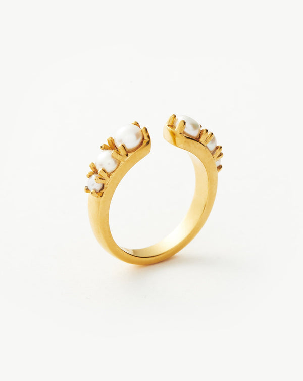 missoma Harris Reed Openness Ring | 18ct Gold Vermeil/Pearl