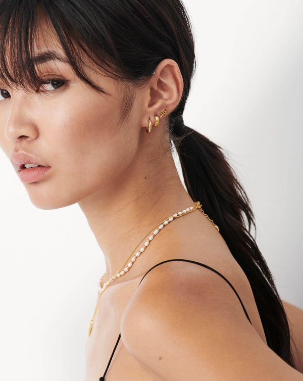 Missoma Harris Reed Serpent Single Stud Earring | Gold/Black Onyx