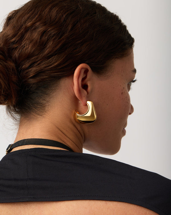 Missoma Hera Dome Large Hoop Earrings | 18ct Gold Plated