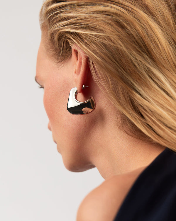 Missoma Hera Dome Large Hoop Earrings | Silver Plated