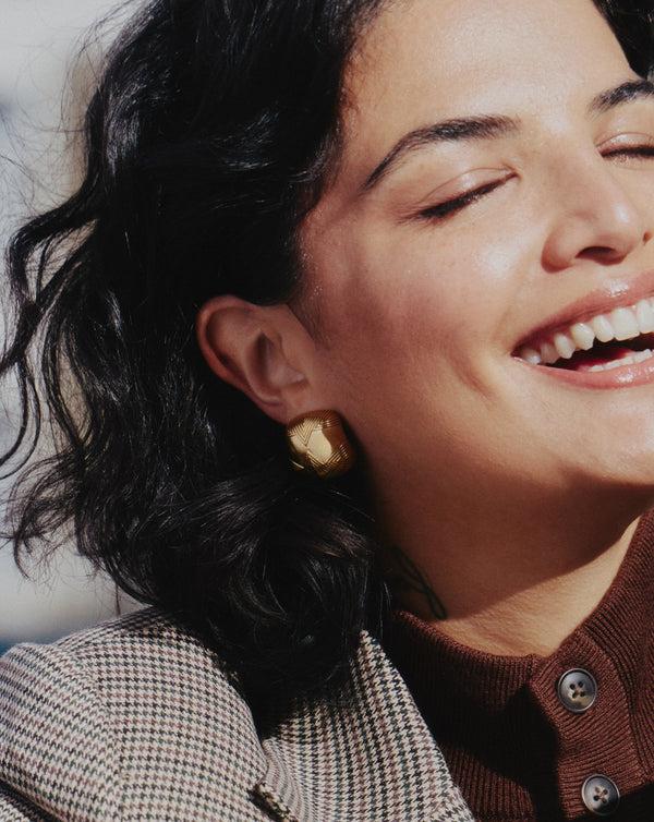 Missoma Hera Oversized Dome Ridge Stud Earrings | Gold