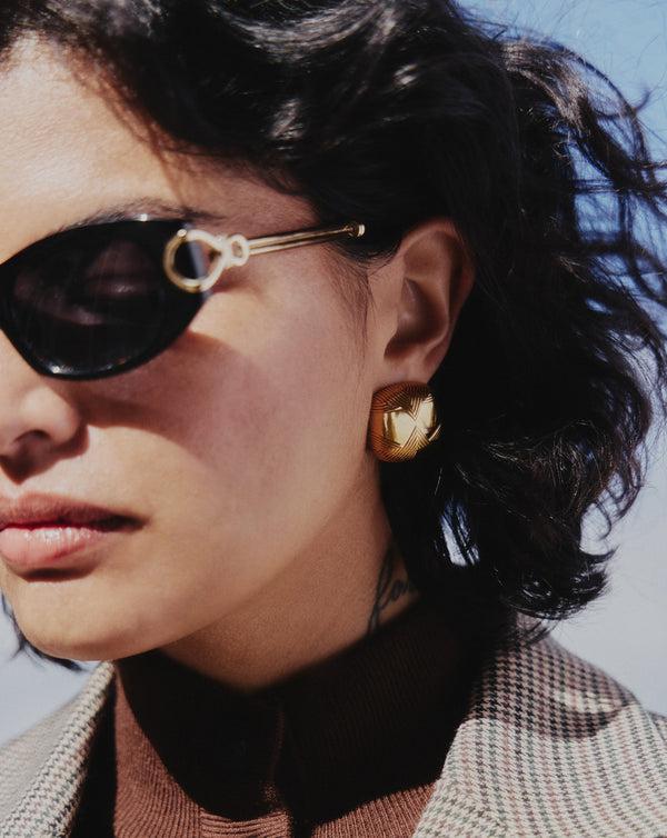 Missoma Hera Oversized Dome Ridge Stud Earrings | Gold