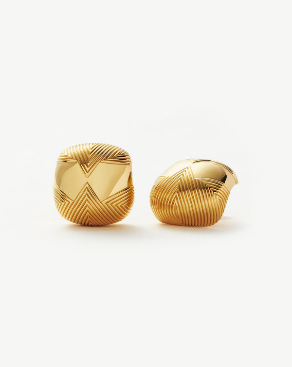 missoma Hera Oversized Dome Ridge Stud Earrings | Gold