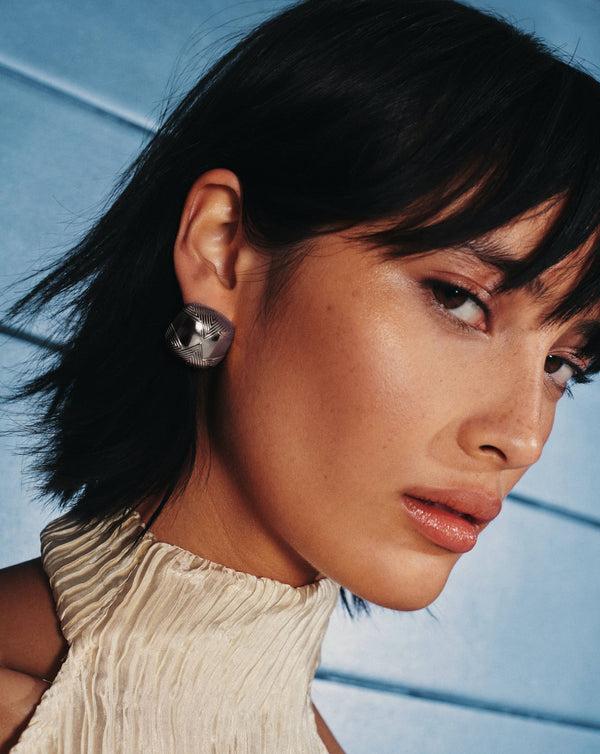 Missoma Hera Oversized Dome Ridge Stud Earrings | Silver Plated