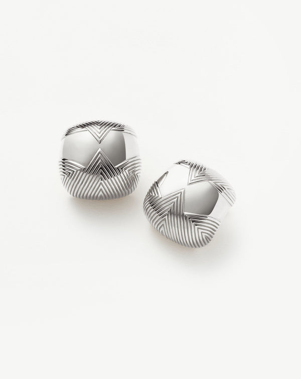 Missoma Hera Oversized Dome Ridge Stud Earrings | Silver Plated