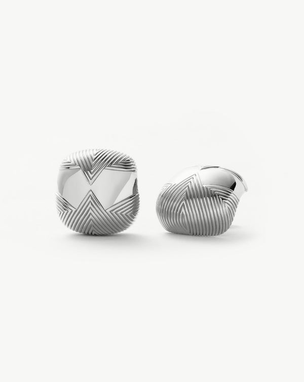 missoma Hera Oversized Dome Ridge Stud Earrings | Silver Plated