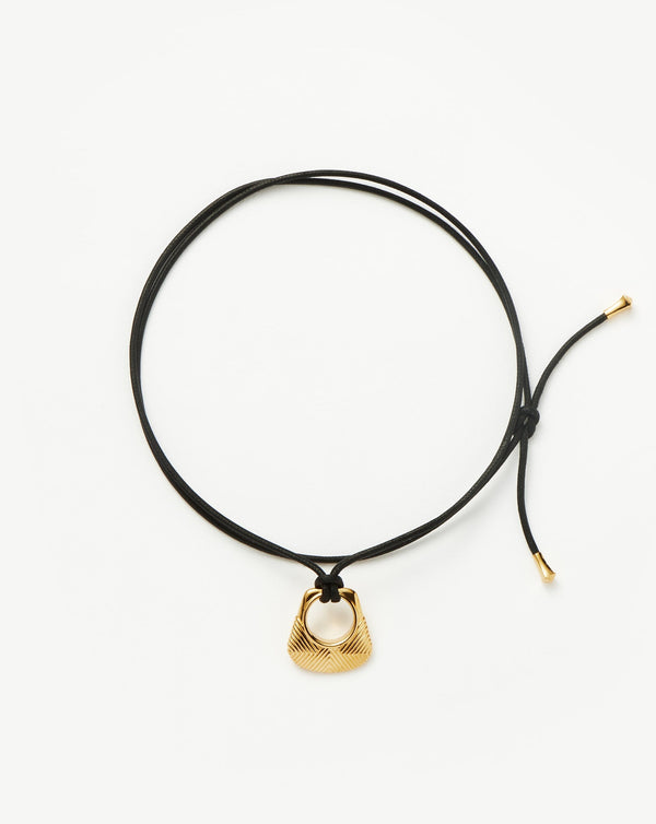 Missoma Hera Ridge Pendant Cord Necklace | 18ct Gold Plated
