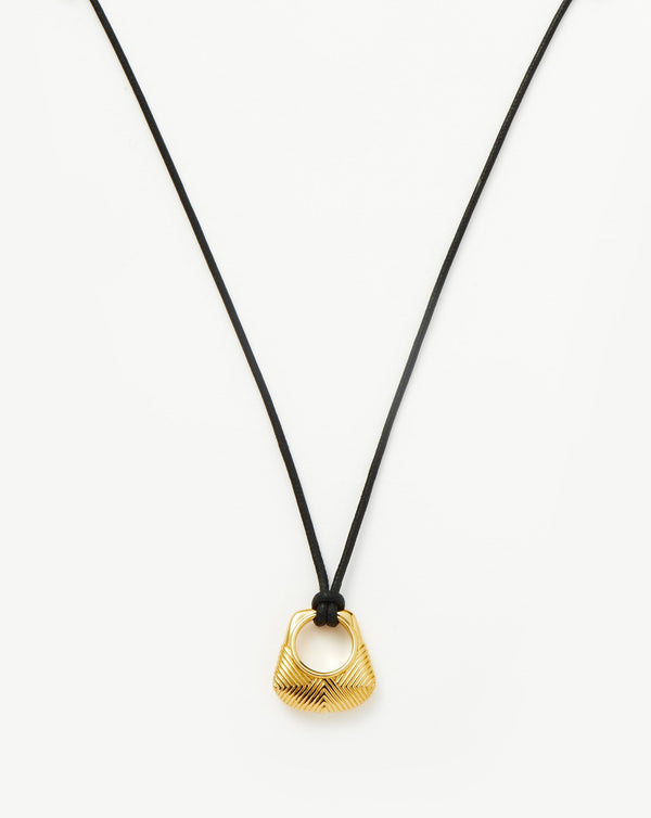missoma Hera Ridge Pendant Cord Necklace | 18ct Gold Plated