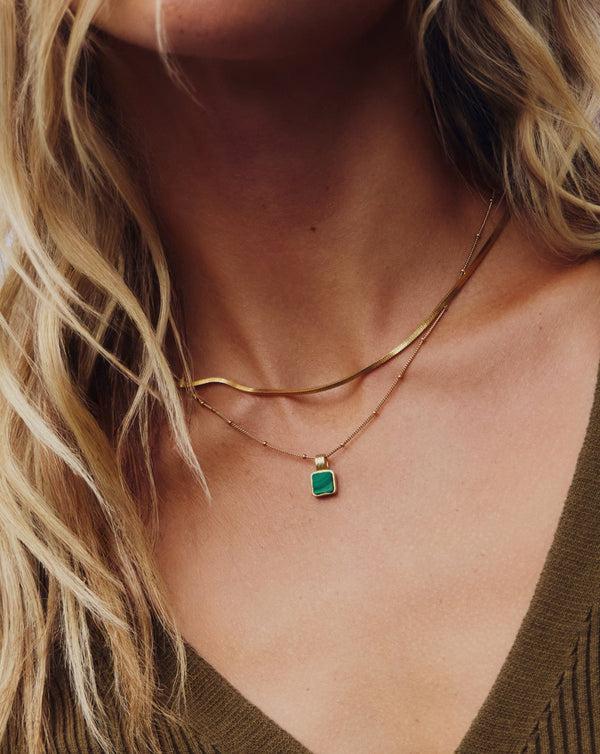 Missoma Iconic Lucy Williams Malachite Necklace Set |18ct Gold Vermeil