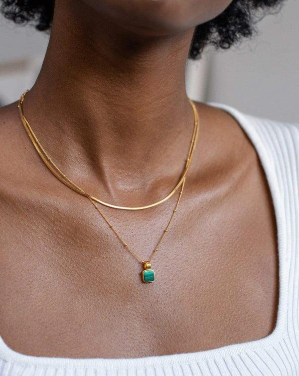 Missoma Iconic Lucy Williams Malachite Necklace Set |18ct Gold Vermeil