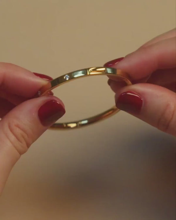 Missoma Interstellar Hinged Bangle | 18ct Gold Vermeil/Cubic Zirconia