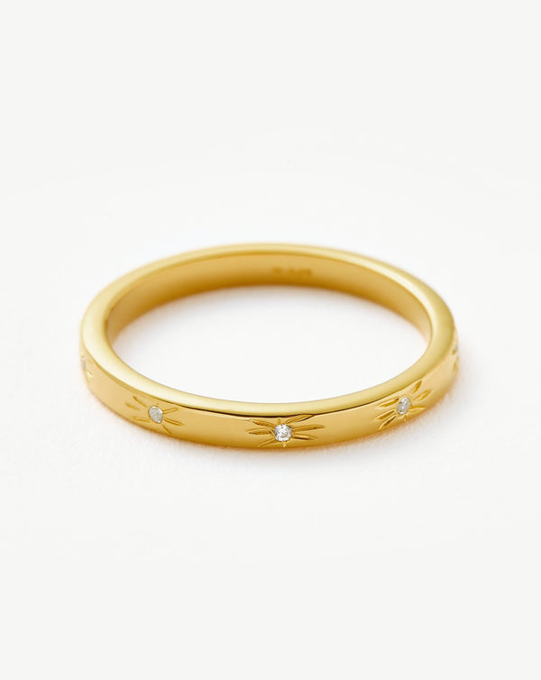 Missoma Interstellar Star Studded Stacking Ring | 18ct Gold Vermeil