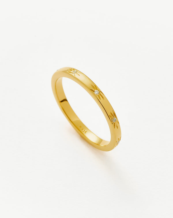 missoma Interstellar Star Studded Stacking Ring | 18ct Gold Vermeil