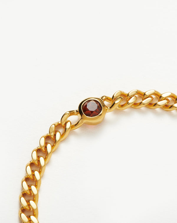 Missoma January Birthstone Chain Bracelet | 18ct Gold Vermeil/Garnet