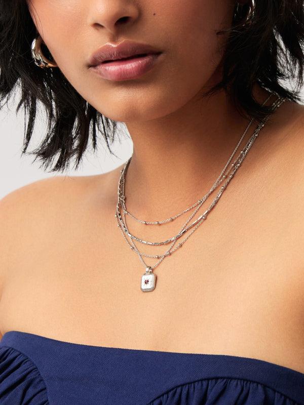 Missoma January Birthstone Pendant Necklace | Garnet/January