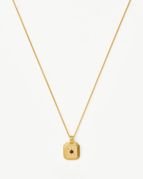missoma January Birthstone Pendant Necklace | Gold/Garnet