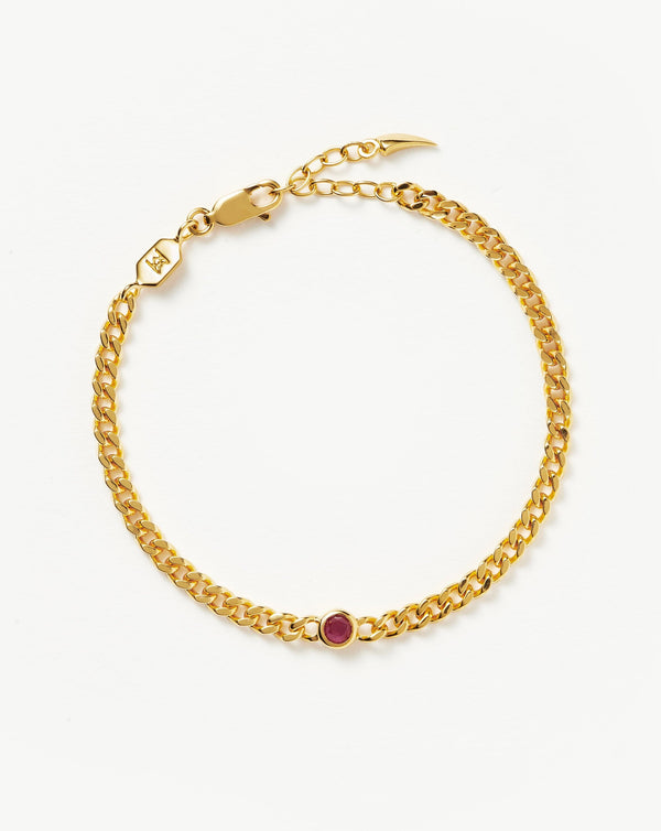 missoma July Birthstone Chain Bracelet | 18ct Gold Vermeil/Ruby