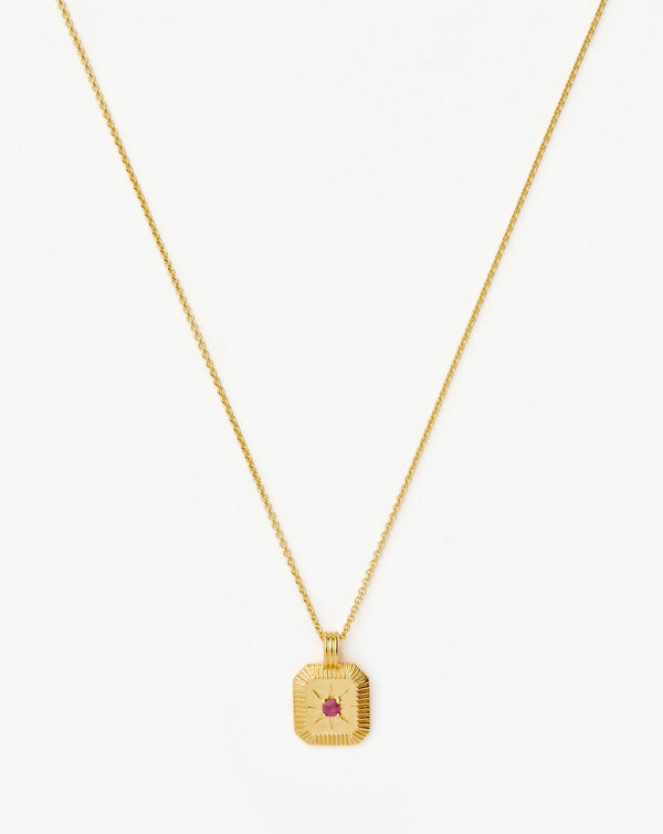 Missoma July Birthstone Pendant Necklace | 18ct Gold Vermeil/Ruby
