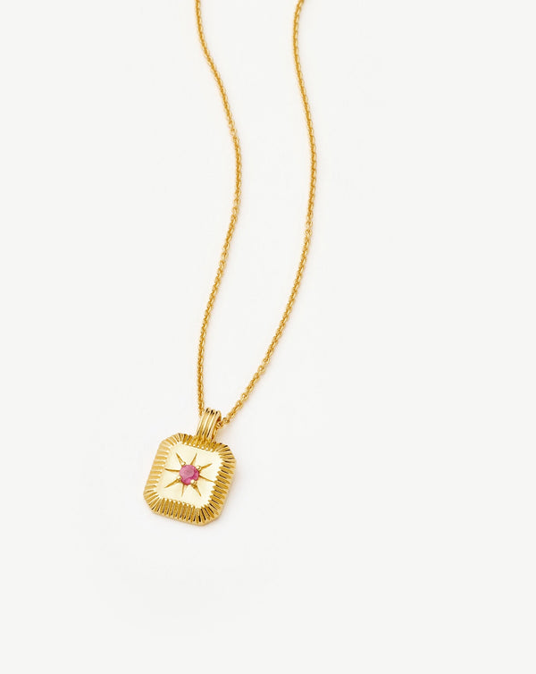 missoma July Birthstone Pendant Necklace | 18ct Gold Vermeil/Ruby