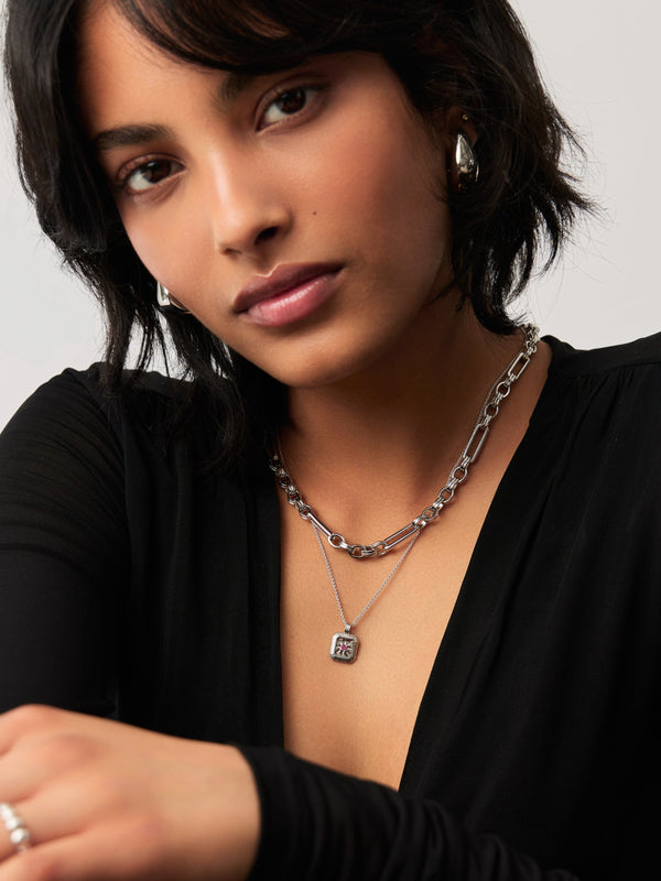 Missoma July Birthstone Pendant Necklace | Glass Filled Ruby/July