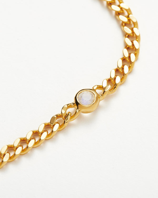 Missoma June Birthstone Chain Bracelet | 18ct Gold Vermeil/Rainbow Moonstone