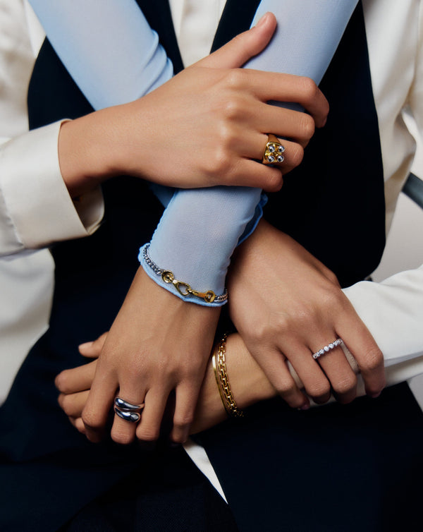 Missoma Kinetic Chunky Chain Bracelet | Mixed Metal Cubic Zirconia