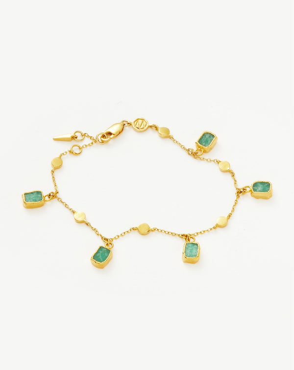 Missoma Lena Charm Bracelet | 18ct Gold Plated/Amazonite