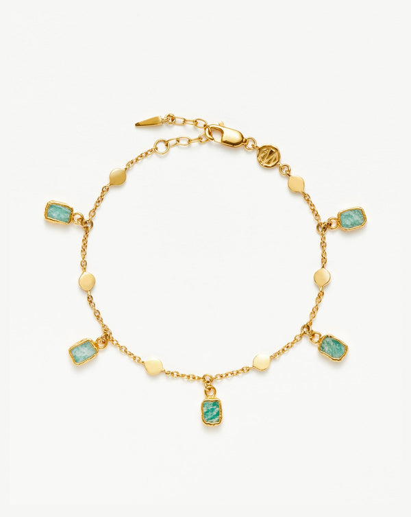 missoma Lena Charm Bracelet | 18ct Gold Plated/Amazonite