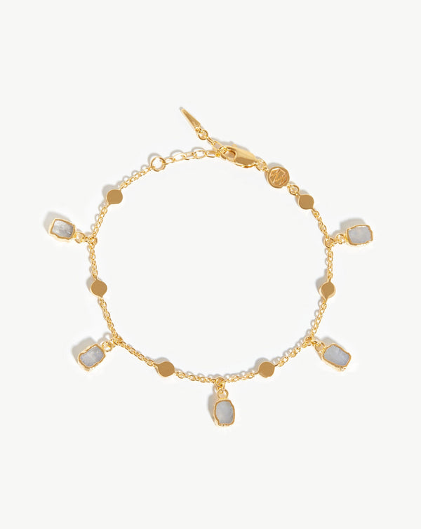 missoma Lena Charm Bracelet | 18ct Gold Plated/Rainbow Moonstone