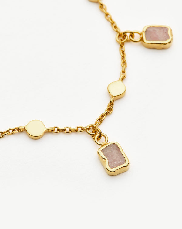 Missoma Lena Charm Bracelet | 18ct Gold Plated/Rhodochrosite