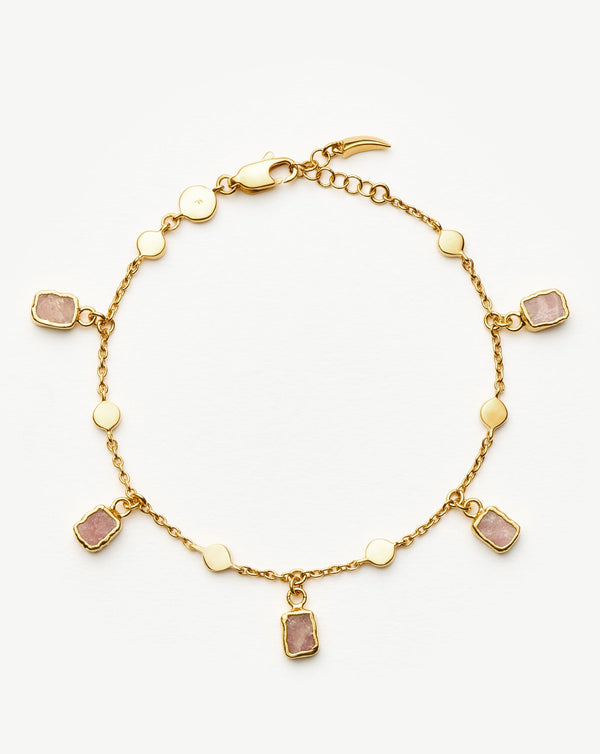 missoma Lena Charm Bracelet | 18ct Gold Plated/Rhodochrosite