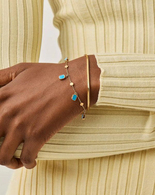 Missoma Lena Charm Bracelet | 18ct Gold Plated/Turquoise