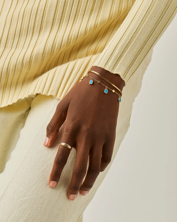 Missoma Lena Charm Bracelet | 18ct Gold Plated/Turquoise