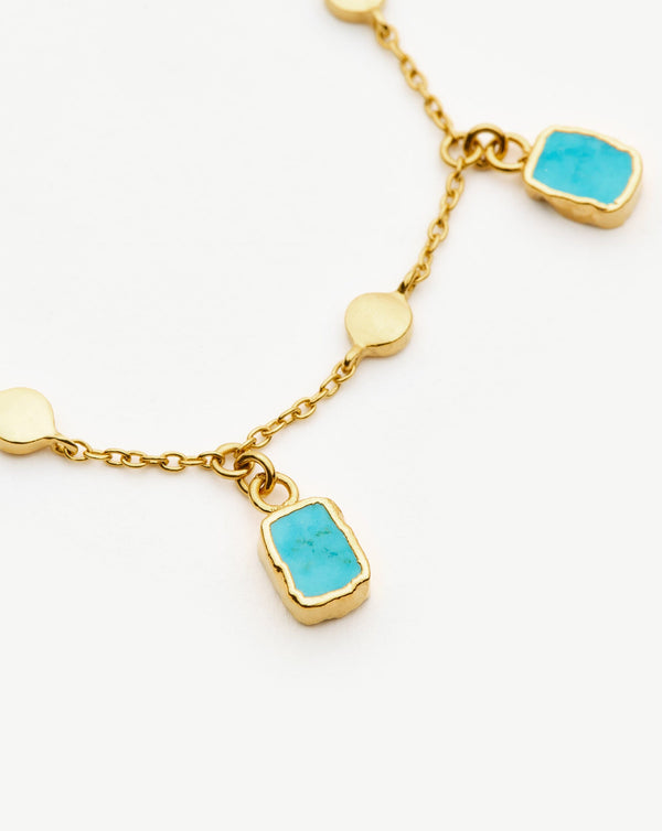 Missoma Lena Charm Bracelet | 18ct Gold Plated/Turquoise