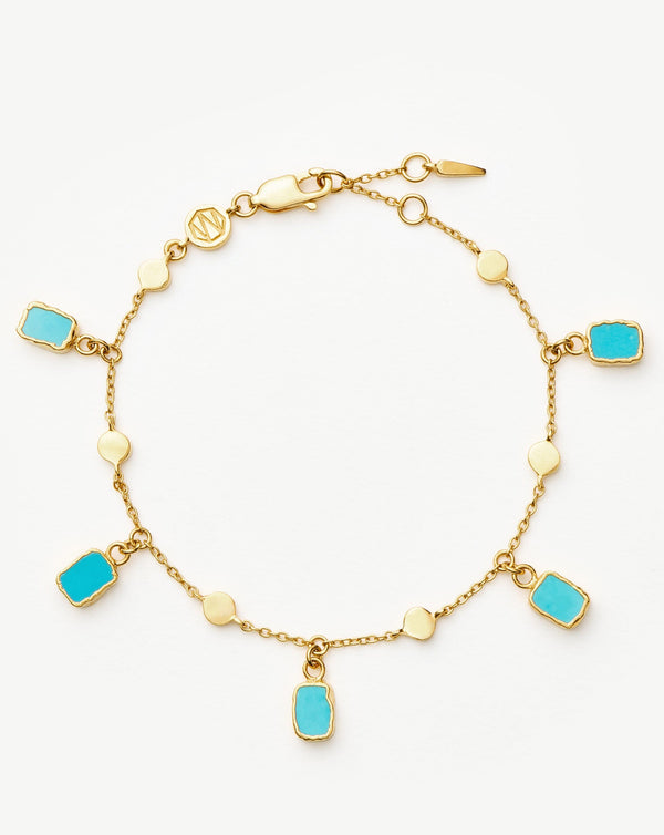 missoma Lena Charm Bracelet | 18ct Gold Plated/Turquoise