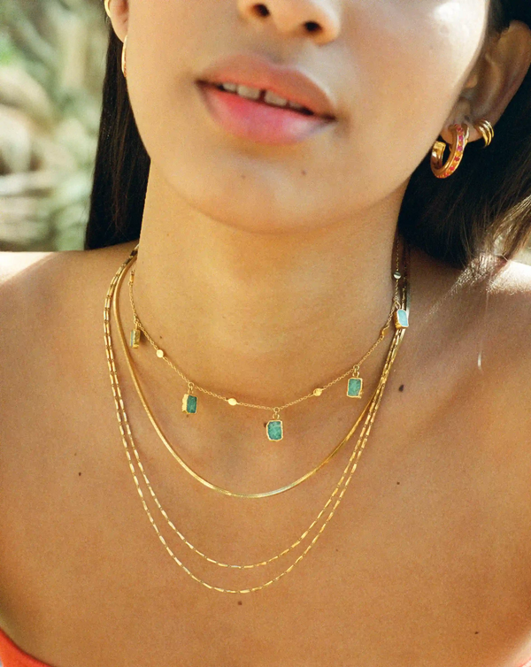 Missoma Lena Charm Choker | 18ct Gold Plated/Amazonite