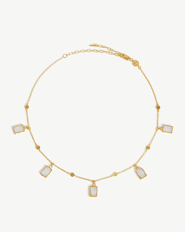 missoma Lena Charm Choker | 18ct Gold Plated/Rainbow Moonstone