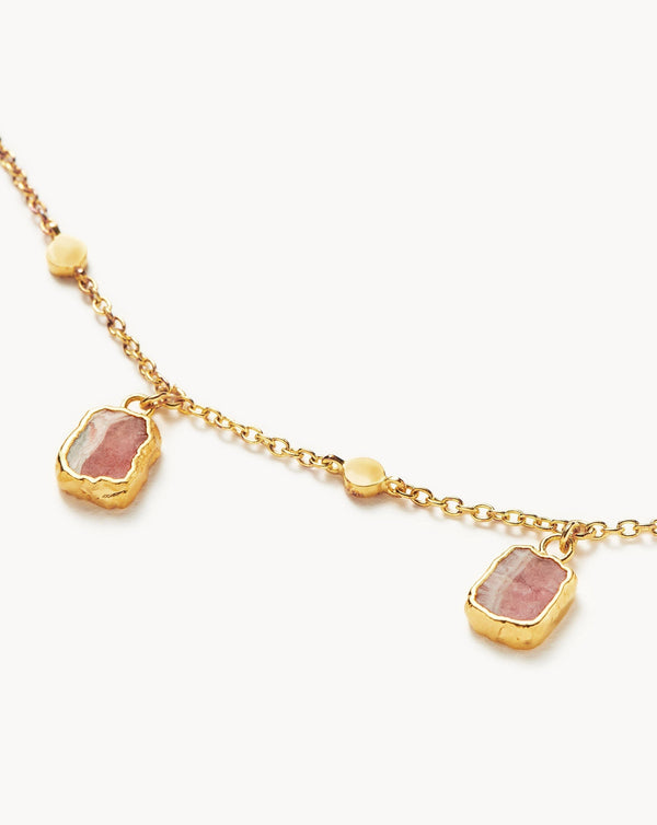 Missoma Lena Charm Choker | 18ct Gold Plated/Rhodochrosite