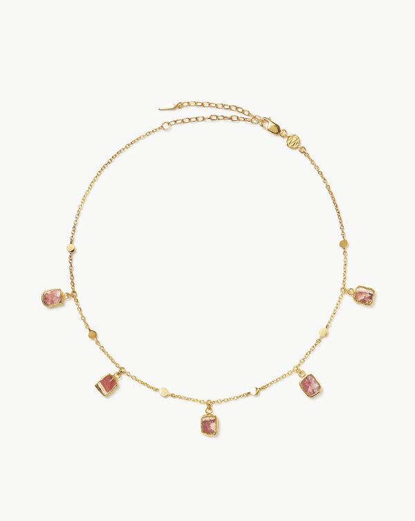 missoma Lena Charm Choker | 18ct Gold Plated/Rhodochrosite