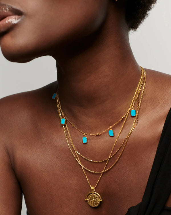 Missoma Lena Charm Choker | 18ct Gold Plated/Turquoise