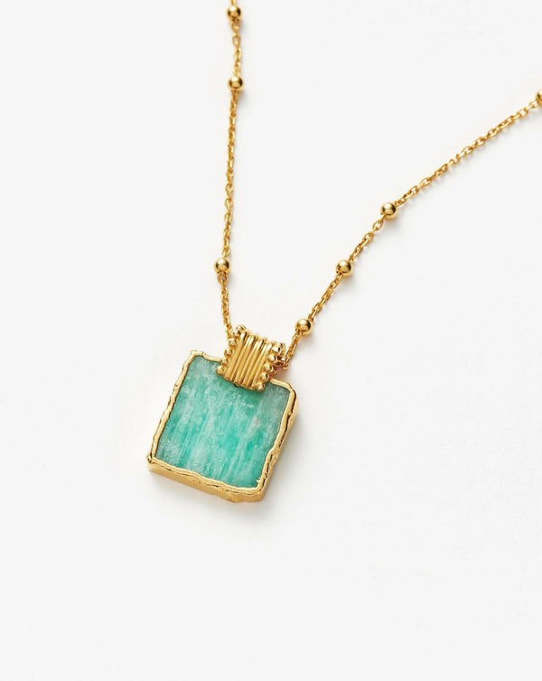 Missoma Lena Charm Necklace | 18ct Gold Plated/Amazonite