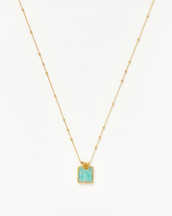 missoma Lena Charm Necklace | 18ct Gold Plated/Amazonite