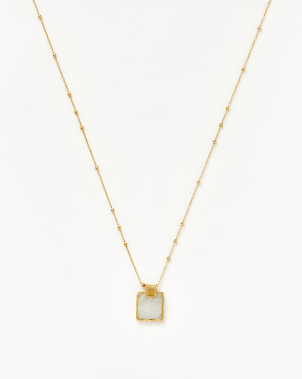 missoma Lena Charm Necklace | 18ct Gold Plated/Rainbow Moonstone