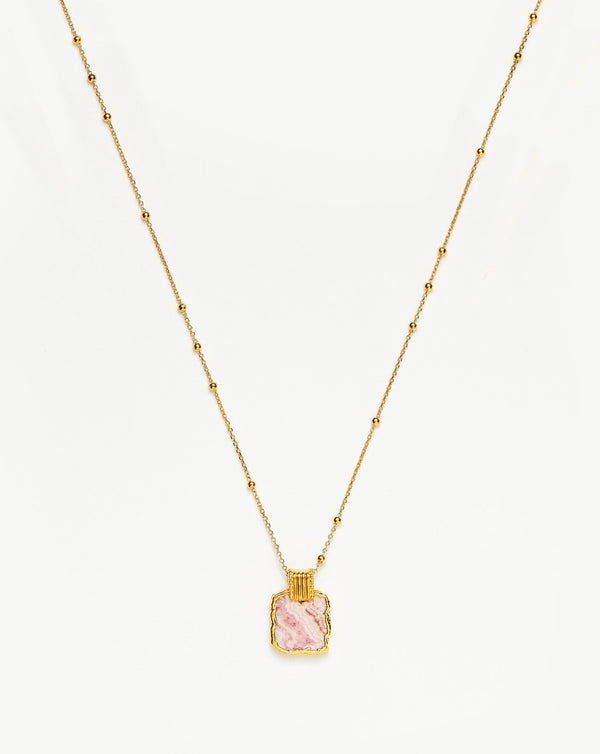 missoma Lena Charm Necklace | 18ct Gold Plated/Rhodochrosite