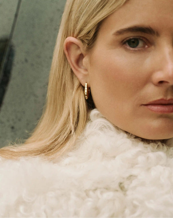 Missoma Lucy Williams Arco Pave Small Hoop Earrings UK